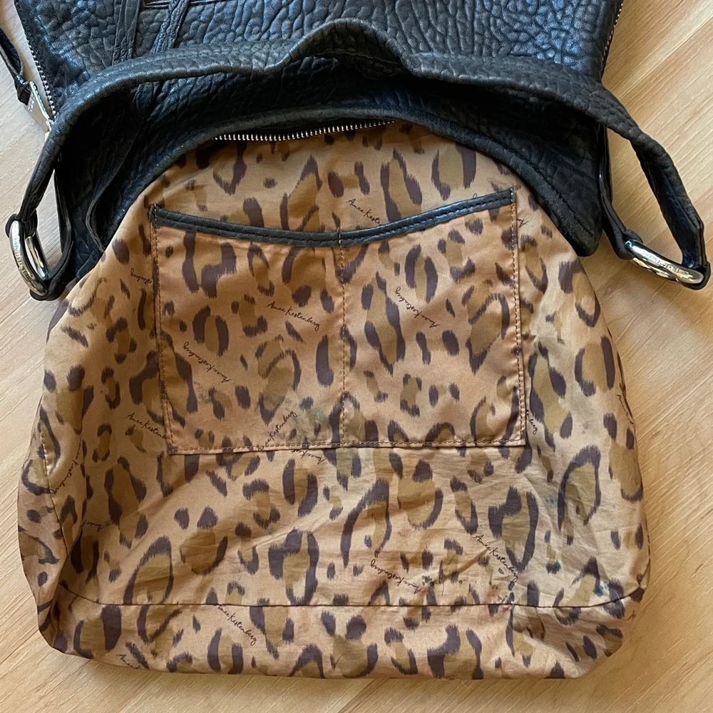 Aimee Kestenberg Expandable Hobo Good Times Black pebbled leather